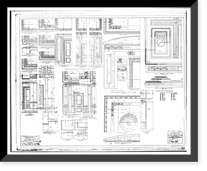 Historic Framed Print, U.S. Department of the Interior, Eighteenth & C Streets Northwest, Washington, District of Columbia, DC - 175,  17-7/8" x 21-7/8"