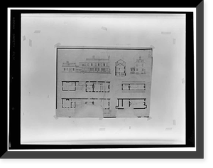 Navy Yard, Quarters B, East Side of Drill Field, Washington Navy Yard, Washington, District of Columbia, DC - 6, Historic Print
