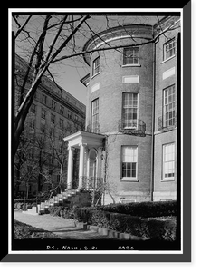 Historic Framed Print, Octagon House, 1799 (1741) New York Avenue, Northwest, Washington, District of Columbia, DC - 3,  17-7/8" x 21-7/8"