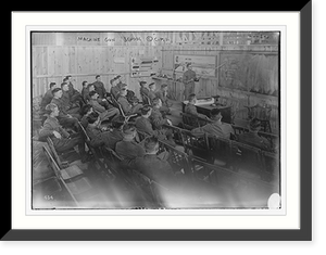 Historic Framed Print, Machine Gun School,  17-7/8" x 21-7/8"