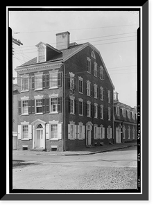 Historic Framed Print, Charles Thomas House, The Strand & Harmony Street, New Castle, New Castle County, DE,  17-7/8" x 21-7/8"