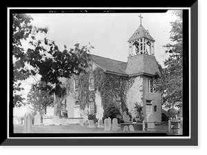 Historic Framed Print, St. James Protestant Episcopal Church, Saint James Church Road & Old Capital Trail, Stanton, New Castle County, DE,  17-7/8" x 21-7/8"