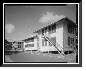U.S. Naval Base, Pearl Harbor, Barracks, Russell Way at Corner of Neville Way, Pearl Harbor, Honolulu County, HI Classic, Antique Wall Art