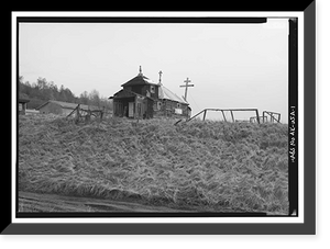 Historic Framed Print, Elevation of Holy Cross Russian Orthodox Church (Old), Russian Mission, Wade Hampton Census Area, AK,  17-7/8" x 21-7/8"