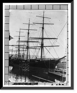 Ship BALCLUTHA, 2905 Hyde Street Pier, San Francisco, San Francisco County, CA - 129, Antique Print
