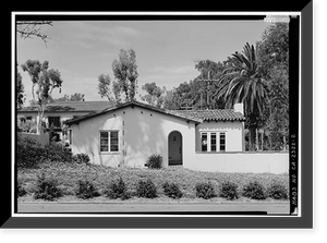 Historic Framed Print, House, La Granada & Via de Santa Fe, Rancho Santa Fe, San Diego County, CA - 2,  17-7/8" x 21-7/8"