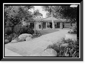 Rancho Santa Fe Garden Club, La Granada & Avenida de Acacias, Rancho Santa Fe, San Diego County, CA, Vintage Print