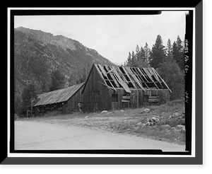 Pawnee Mill Stable & Blacksmith Shop, Poplar Street, South Side, Saint Elmo (historical), Chaffee County, CO, Antique Print