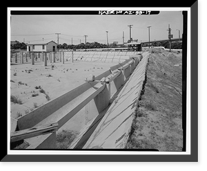 Historic Framed Print, Yuma Main Street Water Treatment Plant, Jones Street at foot of Main Street, Yuma, Yuma County, AZ - 17,  17-7/8" x 21-7/8"