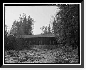 Wawona Covered Bridge, Spanning South Fork Merced River on service road, Wawona, Mariposa County, CA, Antique Print