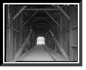 Wawona Covered Bridge, Spanning South Fork Merced River on service road, Wawona, Mariposa County, CA - 7, Vintage Print