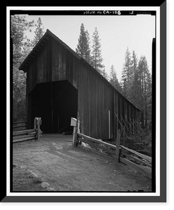 Wawona Covered Bridge, Spanning South Fork Merced River on service road, Wawona, Mariposa County, CA - 12, Vintage Poster