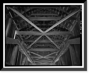 Wawona Covered Bridge, Spanning South Fork Merced River on service road, Wawona, Mariposa County, CA - 15, Antique Poster