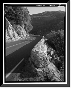 Historic Framed Print, Big Oak Flat Road, Between Big Oak Flat Entrance & Merced River, Yosemite Village, Mariposa County, CA - 5,  17-7/8" x 21-7/8"