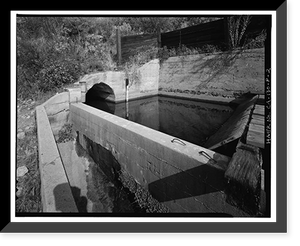 Historic Framed Print, Santa Ana River Hydroelectric System, SAR-2 Forebay & Penstock, Redlands vicinity, San Bernardino County, CA - 2,  17-7/8" x 21-7/8"
