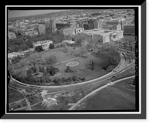 Historic Framed Print, White House Grounds & Ellipse, Washington, District of Columbia, DC - 7,  17-7/8" x 21-7/8"