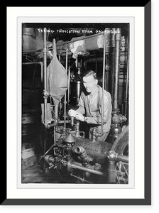 Taking indication from gas engine, Antique Print
