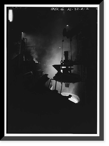 Historic Framed Print, United States Pipe & Foundry Company Plant, Melting & Treatment Areas, 2023 St. Louis Avenue at I-20/59, Bessemer, Jefferson County, AL - 2,  17-7/8" x 21-7/8"