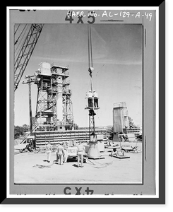 Marshall Space Flight Center, Redstone Rocket (Missile) Test Stand, Dodd Road, Huntsville vicinity, Madison County, AL - 49, Vintage Print