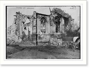 Antique Architecture - Church at Lassigny - Vintage Wall Art Gift