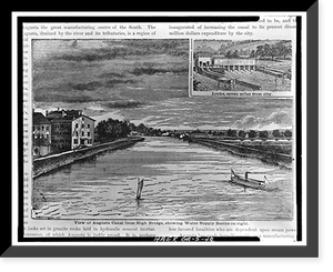 Augusta Canal, Augusta, Richmond County, GA - 42, Antique Print