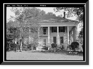 Historic Framed Print, Dr. Leonard House, Macon Road, Talbotton, Talbot County, GA,  17-7/8" x 21-7/8"