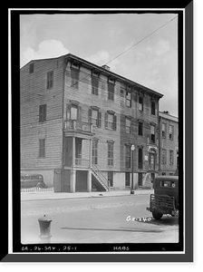 Historic Framed Print, 312 & 314 Broughton Street (Houses), Savannah, Chatham County, GA,  17-7/8" x 21-7/8"