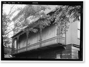 Historic Architecture - Savannah, Georgia - Smets House (Iron Balcony)