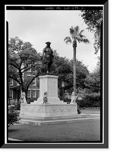 Historic Framed Print, Chippewa Square Monument, Savannah, Chatham County, GA - 2,  17-7/8" x 21-7/8"