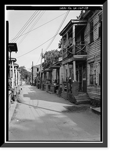 Historic Framed Print, Savannah Victorian Historic District, Bounded by Gwinnett, East Broad, West Broad Street, Savannah, Chatham County, GA - 50,  17-7/8" x 21-7/8"