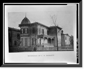 Historic Framed Print, Savannah Victorian Historic District, 215 West Gwinnett Street (House), Savannah, Chatham County, GA - 5,  17-7/8" x 21-7/8"