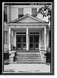 Historic Framed Print, Savannah Victorian Historic District, 301-303 East Henry Street (House), Savannah, Chatham County, GA - 2,  17-7/8" x 21-7/8"