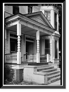 Historic Framed Print, Savannah Victorian Historic District, 301-303 East Henry Street (House), Savannah, Chatham County, GA - 3,  17-7/8" x 21-7/8"