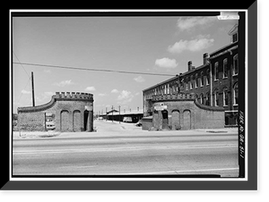 Central of Georgia Railway, Cotton Yard Gates, West Broad Street, Savannah, Chatham County, GA, Antique Print