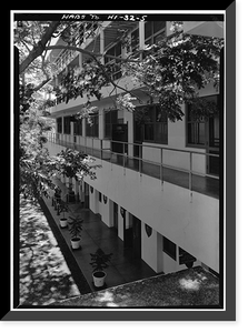 Historic Framed Print, U.S. Naval Base, Pearl Harbor, Headquarters, Commander-in-Chief of the Pacific Fleet, Intersection of Halawa & Makalapa Drives, Makalapa, Pearl Harbor, Honolulu County, HI - 5,  17-7/8" x 21-7/8"