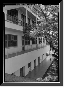 Historic Framed Print, U.S. Naval Base, Pearl Harbor, Headquarters, Commander-in-Chief of the Pacific Fleet, Intersection of Halawa & Makalapa Drives, Makalapa, Pearl Harbor, Honolulu County, HI - 6,  17-7/8" x 21-7/8"