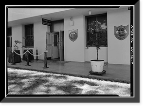 Historic Framed Print, U.S. Naval Base, Pearl Harbor, Headquarters, Commander-in-Chief of the Pacific Fleet, Intersection of Halawa & Makalapa Drives, Makalapa, Pearl Harbor, Honolulu County, HI - 7,  17-7/8" x 21-7/8"