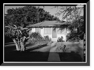 Historic Framed Print, Latter Day Saints Rectory, Kamehameha Street, Moloka'i Island, Kalaupapa, Kalawao County, HI,  17-7/8" x 21-7/8"