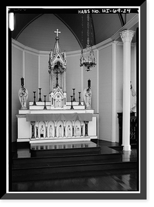 St. Philomena Roman Catholic Church, Moloka'i Island, Kalaupapa vicinity, Kalawao County, HI - 24, Antique Poster