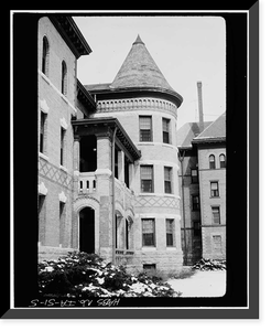 Hospital for the Insane, Main Building, West Main Street Vicinity, Cherokee, Cherokee County, IA - 5, Antique Print