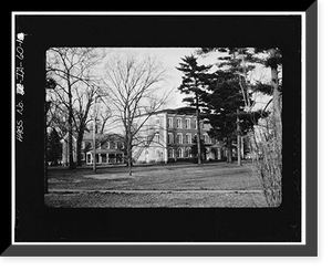 Historic Framed Print, Iowa Wesleyan College, Pioneer Hall, Broad Street, Mount Pleasant, Henry County, IA,  17-7/8" x 21-7/8"