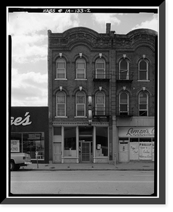 Historic Framed Print, Fritz Bergfeld Block, 321-323 West Second Street, Davenport, Scott County, IA - 2,  17-7/8" x 21-7/8"