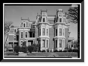 J. Monroe Parker House, Main & Twelfth Streets, Davenport, Scott County, IA - 4, Antique Print
