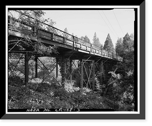 Historic Framed Print, Gault Bridge, Spanning Deer Creek at South Pine Street, Nevada City, Nevada County, CA - 3,  17-7/8" x 21-7/8"