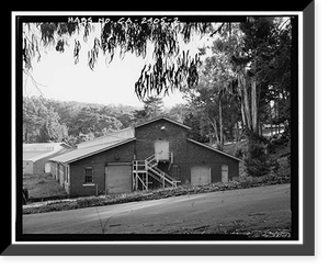 Historic Framed Print, Presidio of San Francisco, Cavalry Stables, Cowles Street, between Lincoln Boulevard & McDowel, San Francisco, San Francisco County, CA - 2,  17-7/8" x 21-7/8"