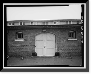 Historic Framed Print, Presidio of San Francisco, Cavalry Stables, Cowles Street, between Lincoln Boulevard & McDowel, San Francisco, San Francisco County, CA - 6,  17-7/8" x 21-7/8"
