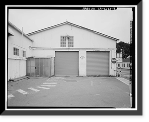 Historic Framed Print, Presidio of San Francisco, Warehouse & Auto Shop, Crissy Field North cantonment, San Francisco, San Francisco County, CA - 3,  17-7/8" x 21-7/8"