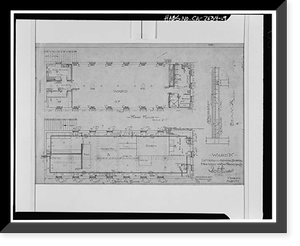 Historic Framed Print, Presidio of San Francisco, Letterman General Hospital, Building No. 12, Letterman Hospital Complex, Edie Road, San Francisco, San Francisco County, CA - 19,  17-7/8" x 21-7/8"