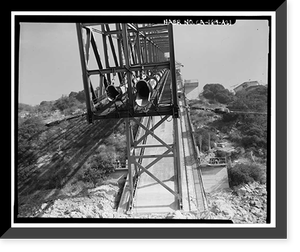 Historic Framed Print, Variable Angle Launcher Complex, Variable Angle Launcher, CA State Highway 39 at Morris Reservior, Azusa vicinity, Los Angeles County, CA - 21,  17-7/8" x 21-7/8"