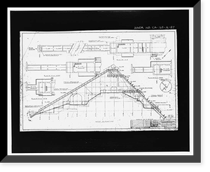 Historic Framed Print, Variable Angle Launcher Complex, Variable Angle Launcher, CA State Highway 39 at Morris Reservior, Azusa vicinity, Los Angeles County, CA - 87,  17-7/8" x 21-7/8"